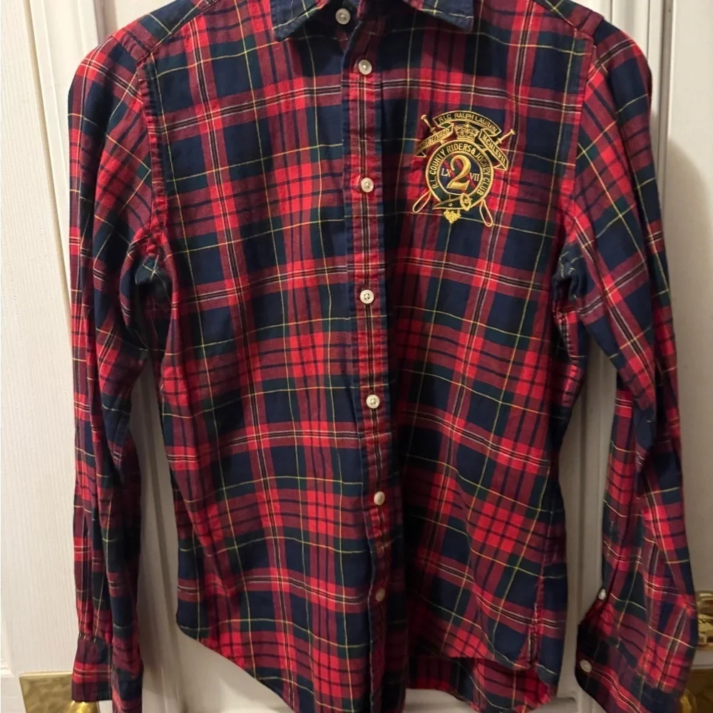 Ralph Lauren Wool Blend Tartan Plaid Button Down Shirt